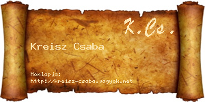 Kreisz Csaba névjegykártya