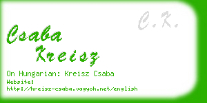 csaba kreisz business card